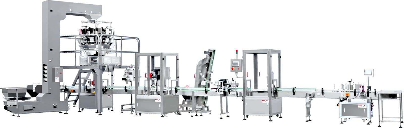 Automatic Rotary Multi-Head Weigher Filling Line with Desiccant Inserting